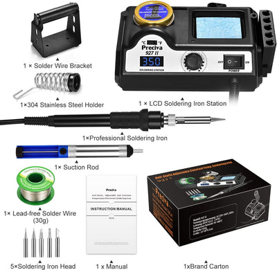 Lötstation, Preciva Lötkolben Set mit Displayanzeige, Temperatur Einstellbar 90~480 ℃, Standby-Modus