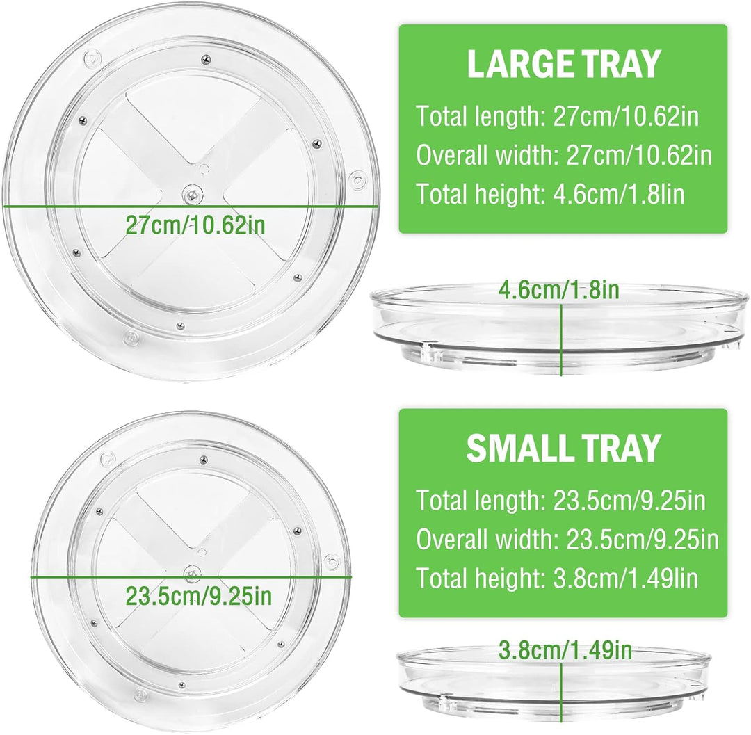 Kühlschrank Drehteller, 2 Stück Lazy Susan Drehteller Kühlschrank Organizer, Durchsichtig Drehteller