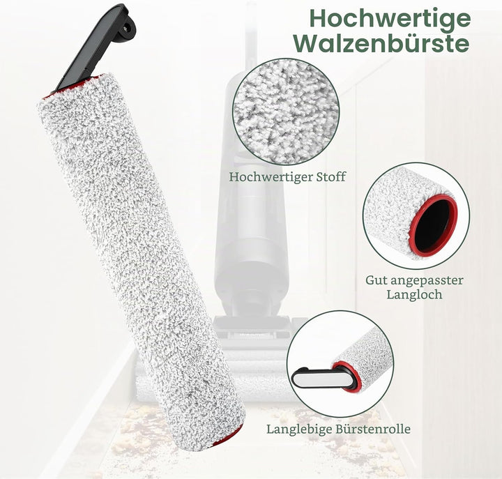 PeakLife Bürstenrolle + Filter Zubehör Nur für Dreame H12 Pro, H12 Dual, 3 Bürstenrolle, 3 Filter, 1