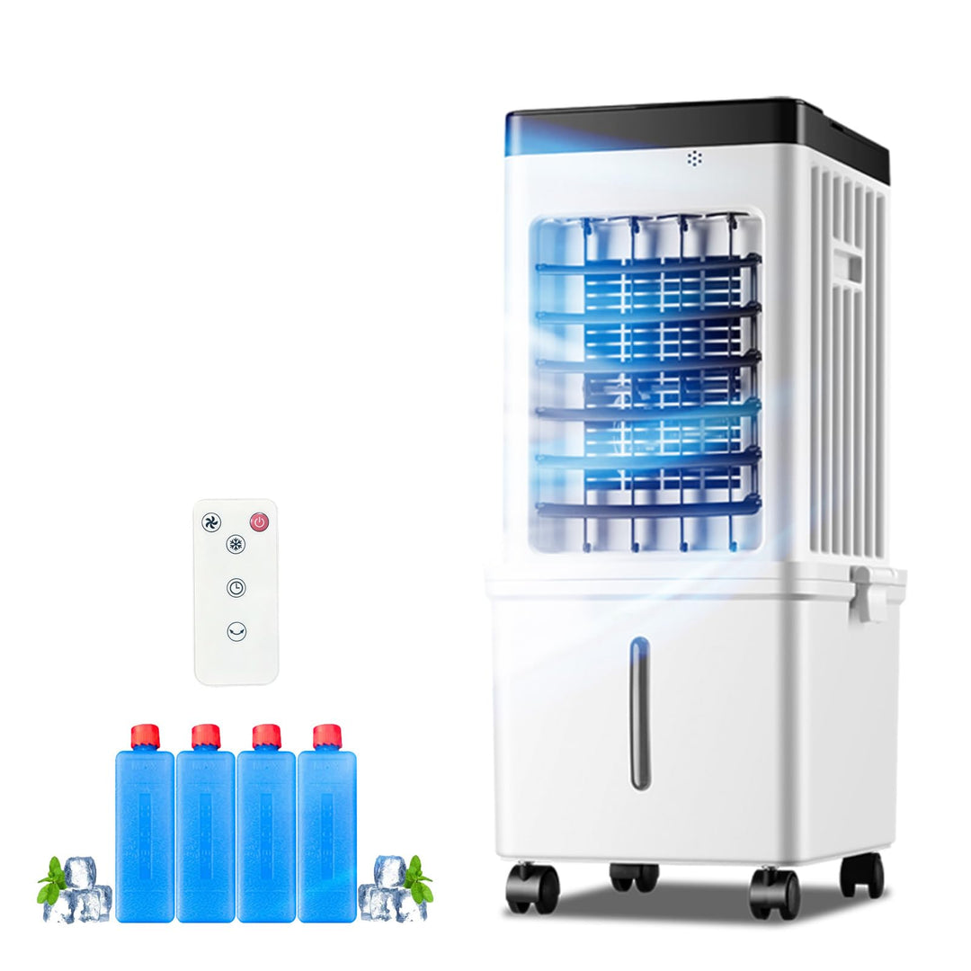 VLites Ventilator mit Wasserkühlung Fernbedienung Luftkühler Mobiler | 3 Geschwindigkeiten, 15L Wass