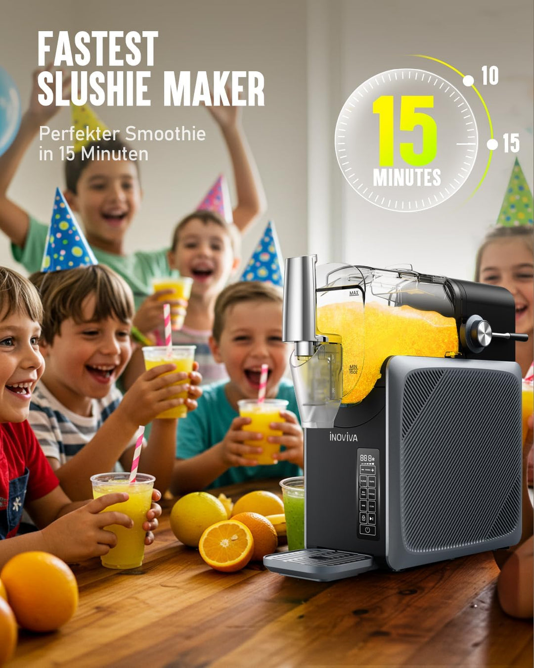 Slush Maschine 2.6L, kein Eis erforderlich, Slushie für Zuhause mit Selbstreinigung, 5 voreingestell