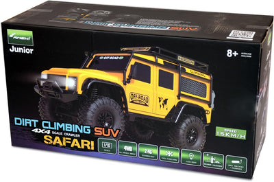 Amewi 22589 Dirt Climbing SUV Safari Crawler 4WD 1:10 RTR inkl. Akku, Fernsteuerung, Ladekabel, Gelb