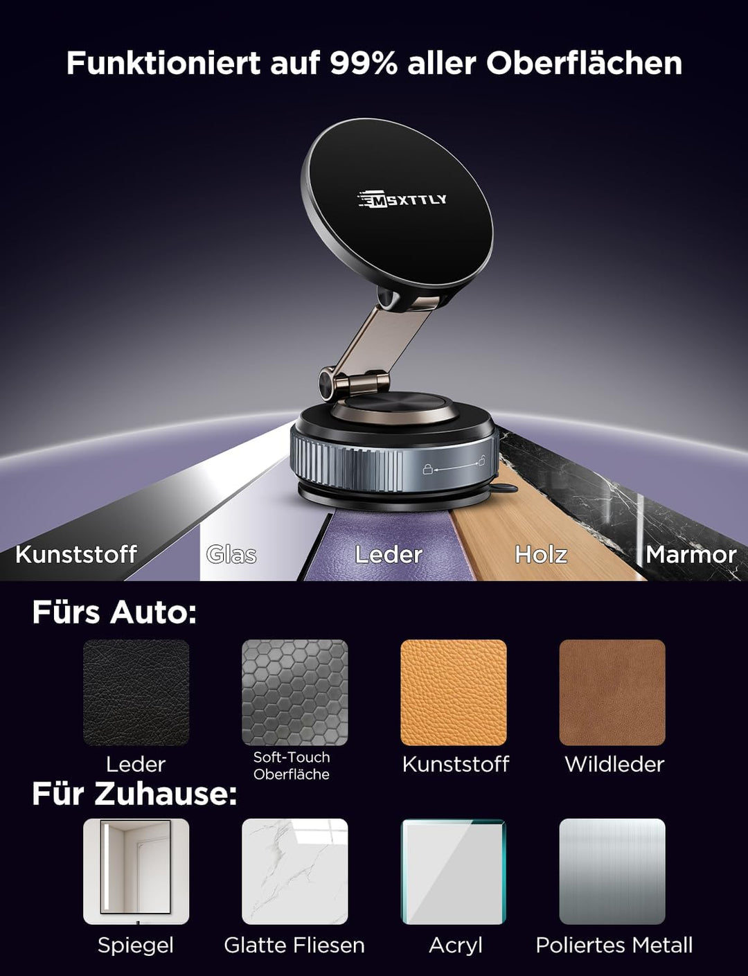 Handyhalterung Auto Magnet für Magsafe Autohalterung, 2026 Upgraded Vmag-S2 Handyhalter Auto Magneti