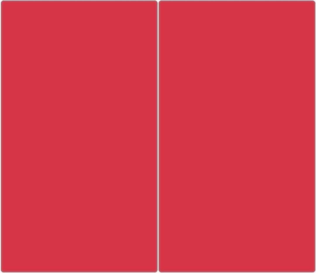 banjado® Herdabdeckplatte Glas 2-teilig je 30x52 cm/Schneidebrett Herdabdeckung mit Motiv Feuerrot/H