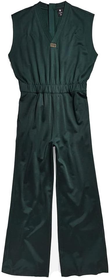 G-STAR Damen Wide Leg V-Neck Jumpsuit, Grün (laub D22370-C813-4287)