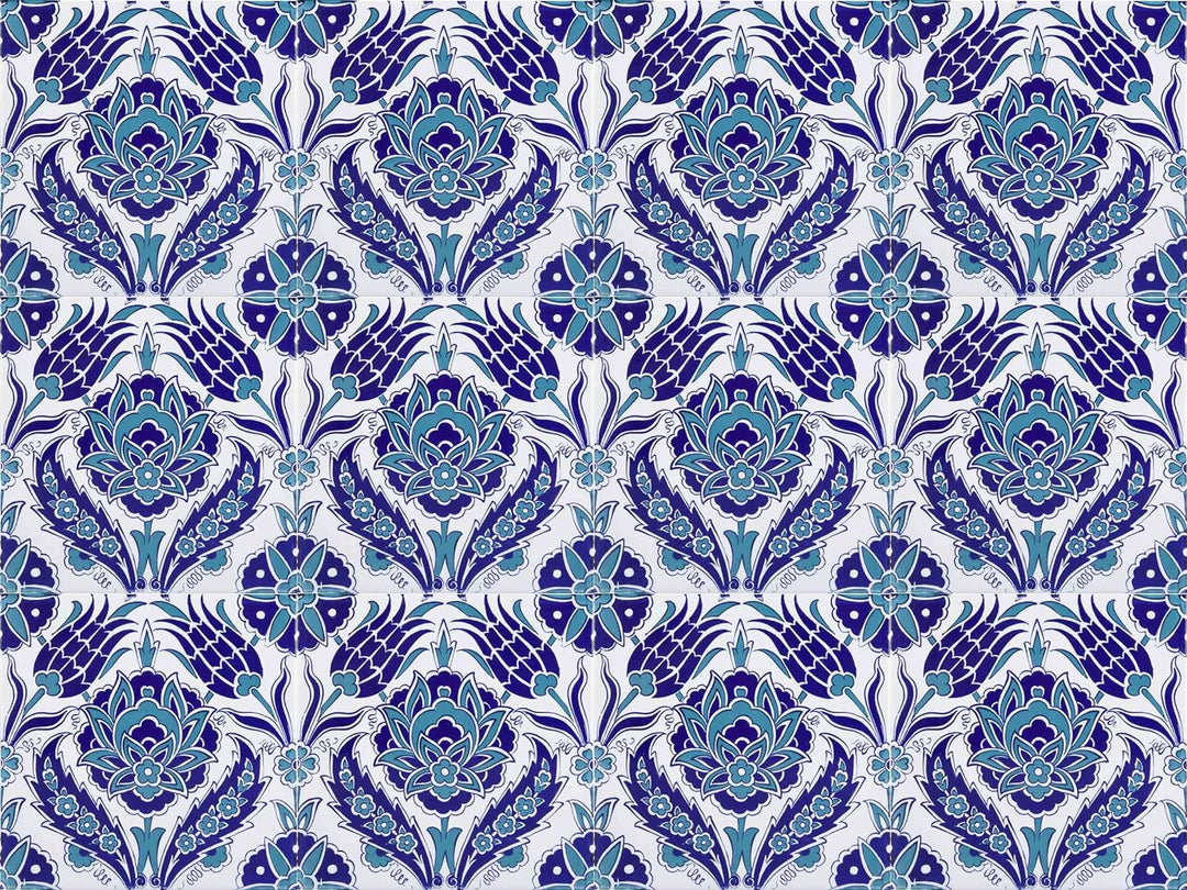 Cerames Timur - Keramische Wandfliesen für Bad und Küche im Mosaikstil - 1 Packung mit 12 dekorative