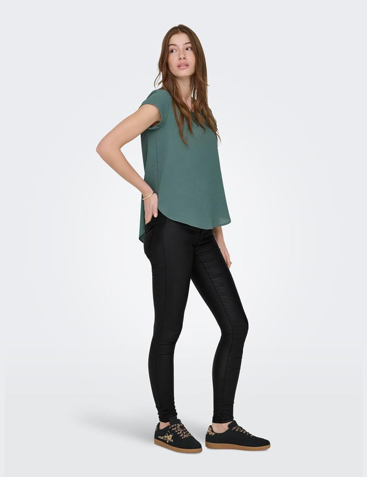 ONLY Vic Short Sleeve Top 34 Grün (Balsam Green), 34 Grün (Balsam Green)