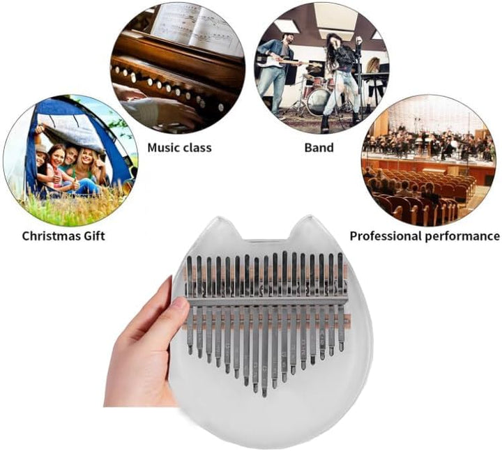 Daumen-Finger-Klavier 17-Tasten-Mini-Kalimba-Daumenklavier Acryl-Bär-Muster-Brett-Finger-Klavier Lei