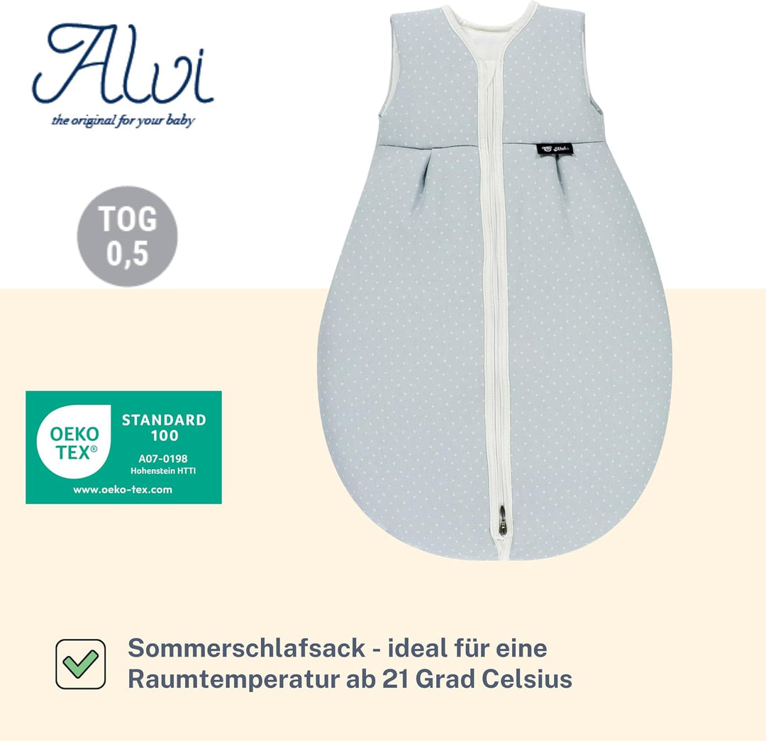 Alvi Schlafsack Baby Mäxchen light I leichter Babyschlafsack ärmellos I Sommerschlafsack Jungen und