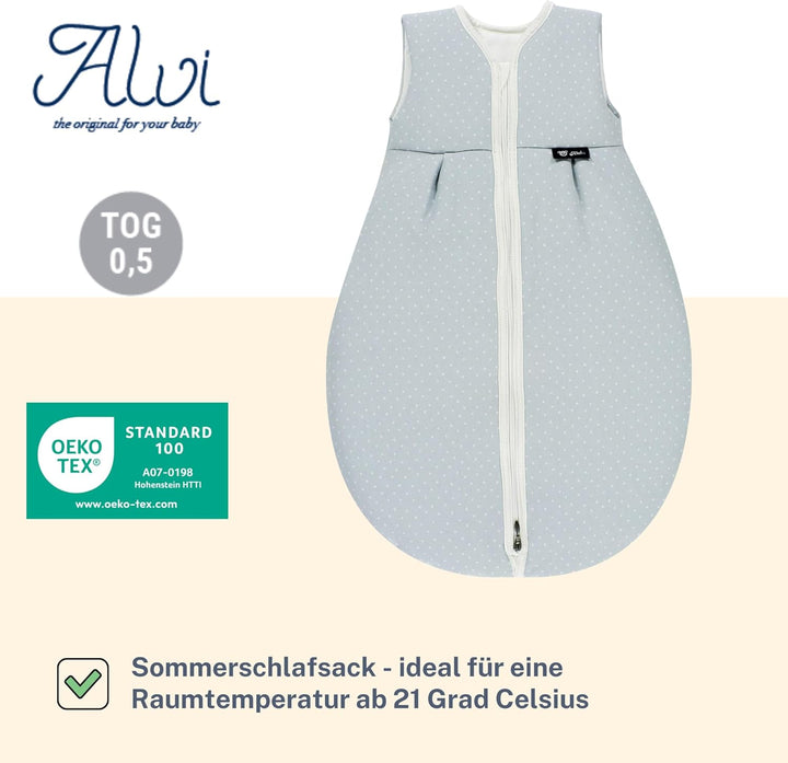 Alvi Schlafsack Baby Mäxchen light I leichter Babyschlafsack ärmellos I Sommerschlafsack Jungen und
