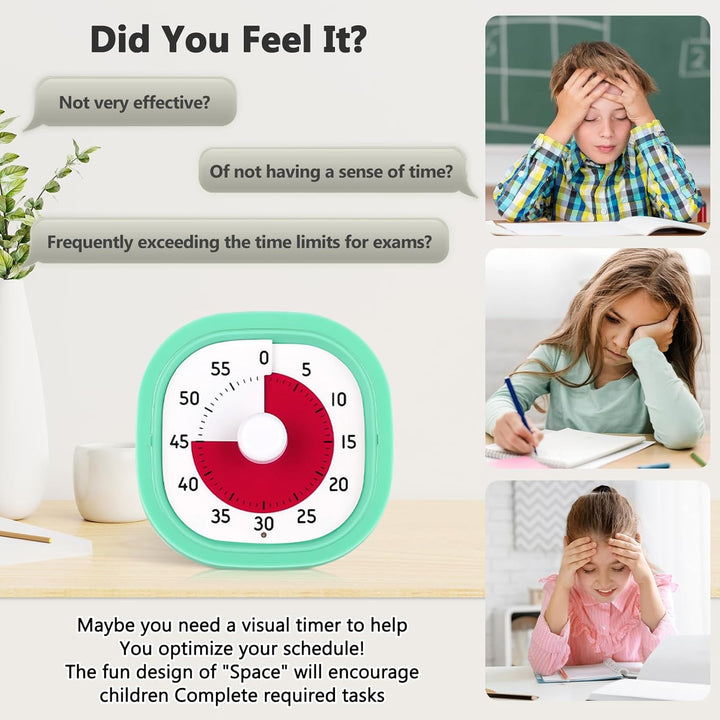 Visueller Timer Kinder mit mit Stummer Flash Funktion, 60-Minuten-Visual Timer für Kinder für Kinder