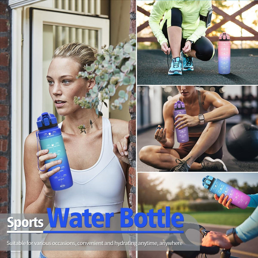 Sport Trinkflasche 500ml, 700ml, 1L, 1,5L Trinkflasche Kinder Auslaufsicher, BPA-frei Tritan Motivie