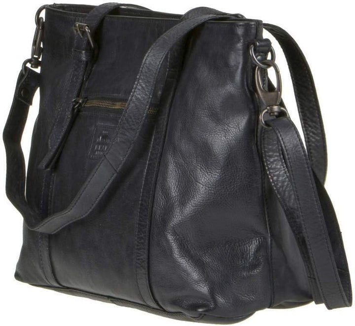 Bear Design Damen Tasche Ledertasche Shopper Schultertasche Handtasche Leder schwarz 34x27cm Cow Lav