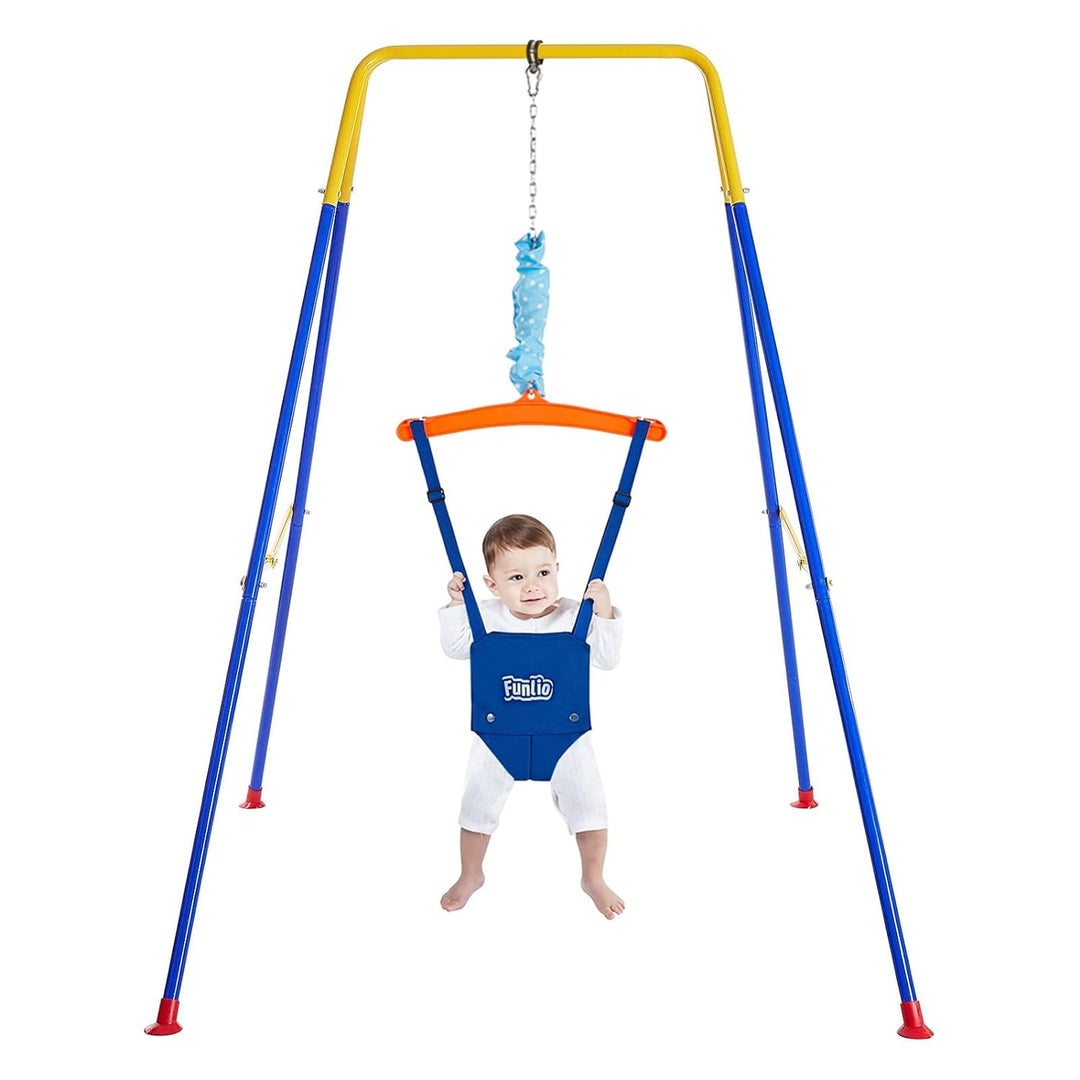 FUNLIO Baby Türhopser mit Ständer für 6–24 Monate, Baby Hüpfschaukel für Drinnen und Draussen, Baby