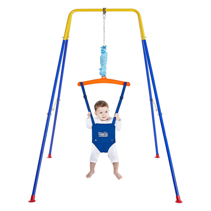 FUNLIO Baby Türhopser mit Ständer für 6–24 Monate, Baby Hüpfschaukel für Drinnen und Draussen, Baby