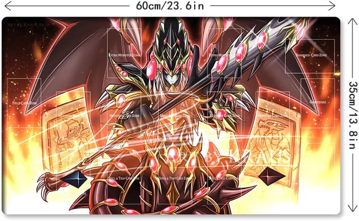 Mlikemat Spielmatte Red Eyes Dark Dragon TCG CCG OCG Sammelkartenspielmatte mit Zonen + gratis Tasch