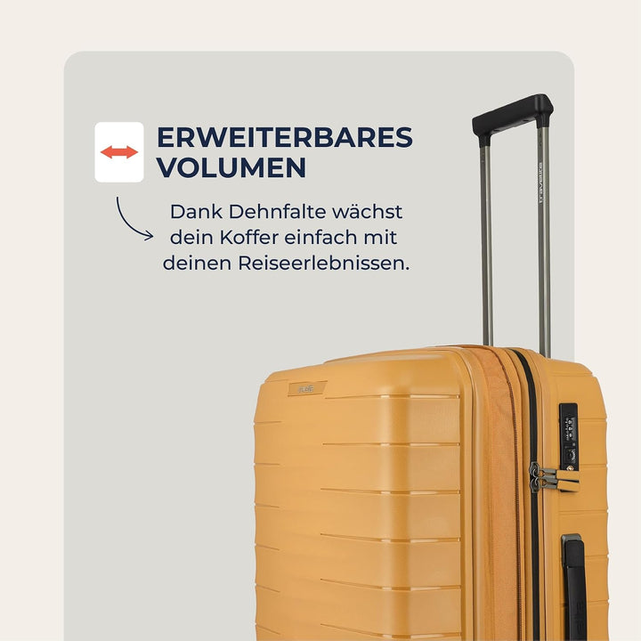 Travelite Koffer mittelgross, MOOBY M erweiterbar, Kratzfeste Hartschale, mit recyceltem Material, 6