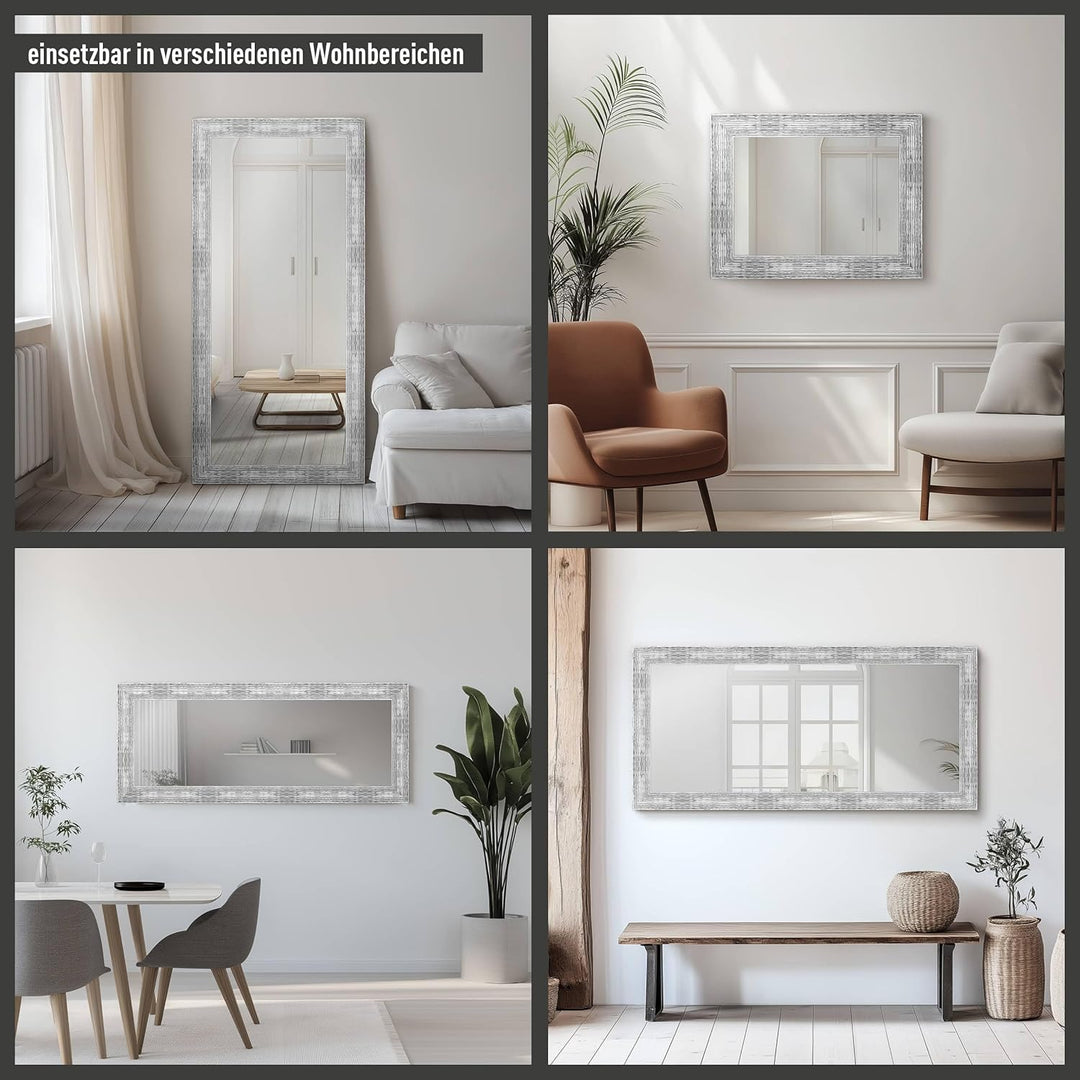 nielsen HOME Wandspiegel Chiara, Silber Weiss, ca. 50x70 cm Silver White 50 x 70 cm, Silver White 50