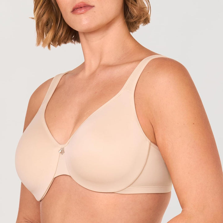 DELIMIRA Damen Minimizer BH mit Bügel Grosse Brüste Starker Halt Seamless Tshirt BHS Soft 70D Beige,