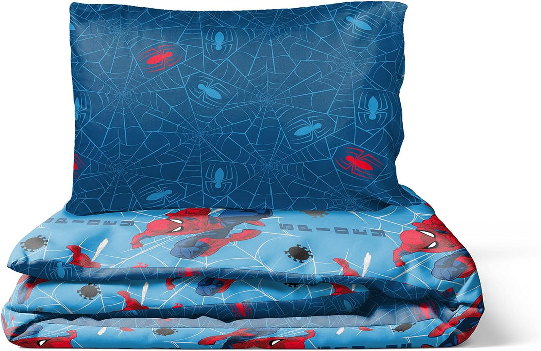 Jay Franco Marvel Spiderman Spidey Faces 100% Baumwolle Kinderbettwäsche-Set 135x200 cm Einzelbettgr