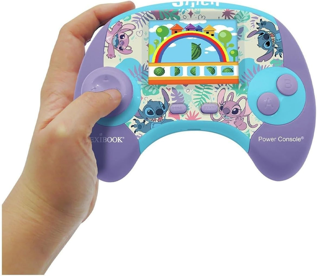 Lexibook Disney Stitch Power Console® – Lernspielkonsole zweisprachig Französisch/Englisch mit 100 A