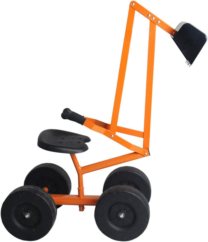 FANTASK 360° Sitzbagger mit Schaufel & Rädern bis 50KG, Kinder Bagger zum Draufsitzen Metall, Bagger