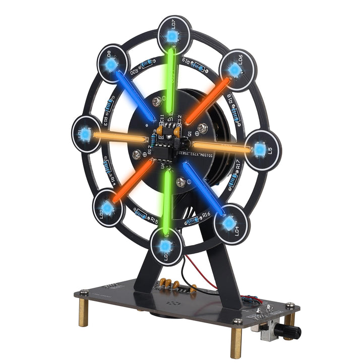 DIY Riesenrad Löt Bausatz mit Bunte LED Leuchten, Rotierendes Riesenrad mit Musik, Lötprojekt Licht