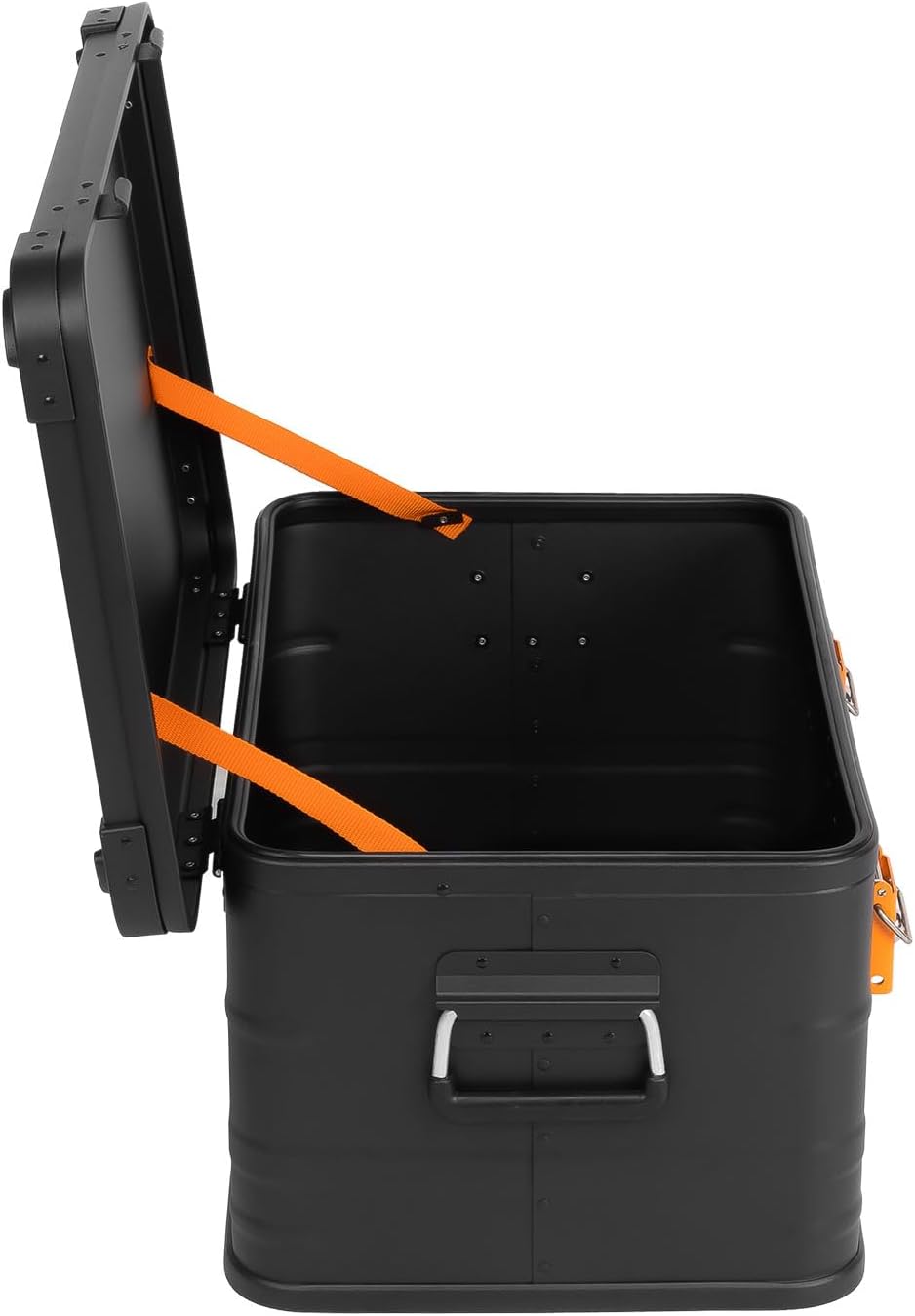 ALUBOX Alukiste abschliessbar E47B - Premium Aluminium Lagerbox 47 Liter - Deckel mit Aluminium Druc