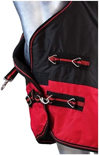 RL24 - Winterdecke High Neck 300g Füllung 600D BASICLINE schwarz/rot 155cm Schwarz/Rot (Altes Modell