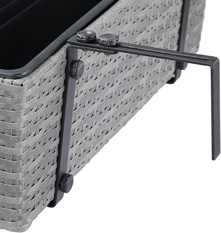 Casaria® Blumenkasten 2er Set 11 Liter Montagehalterung Indoor Outdoor Geländerkasten Balkonkasten P