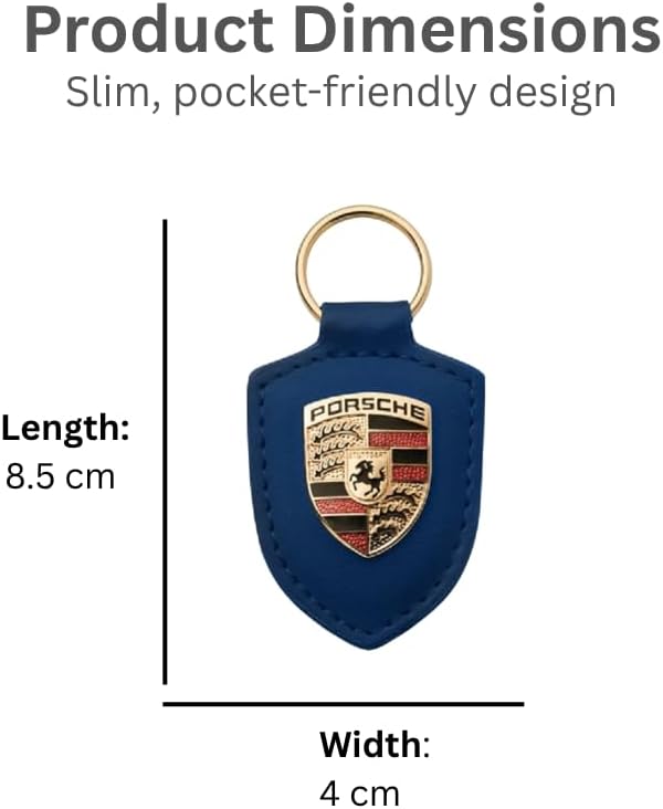 Schlüsselanhänger mit Porsche Wappen, Blau, Blau