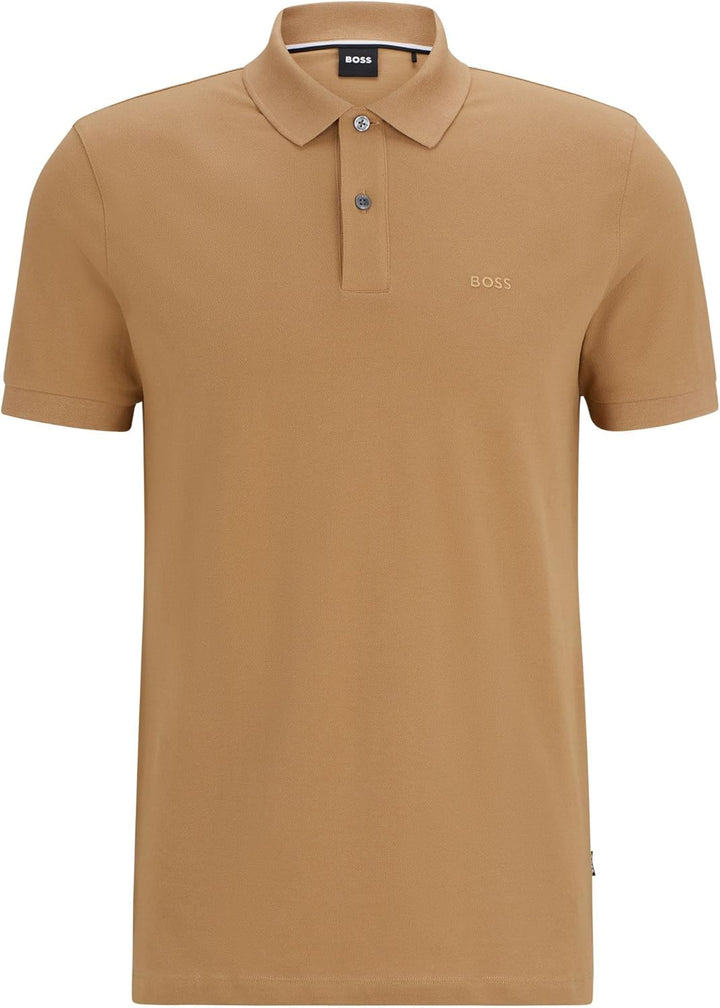 BOSS Herren Pallas Pallas Poloshirt aus Bio-Baumwolle mit Logo-Stickerei XS Mittel Beige260, XS Mitt