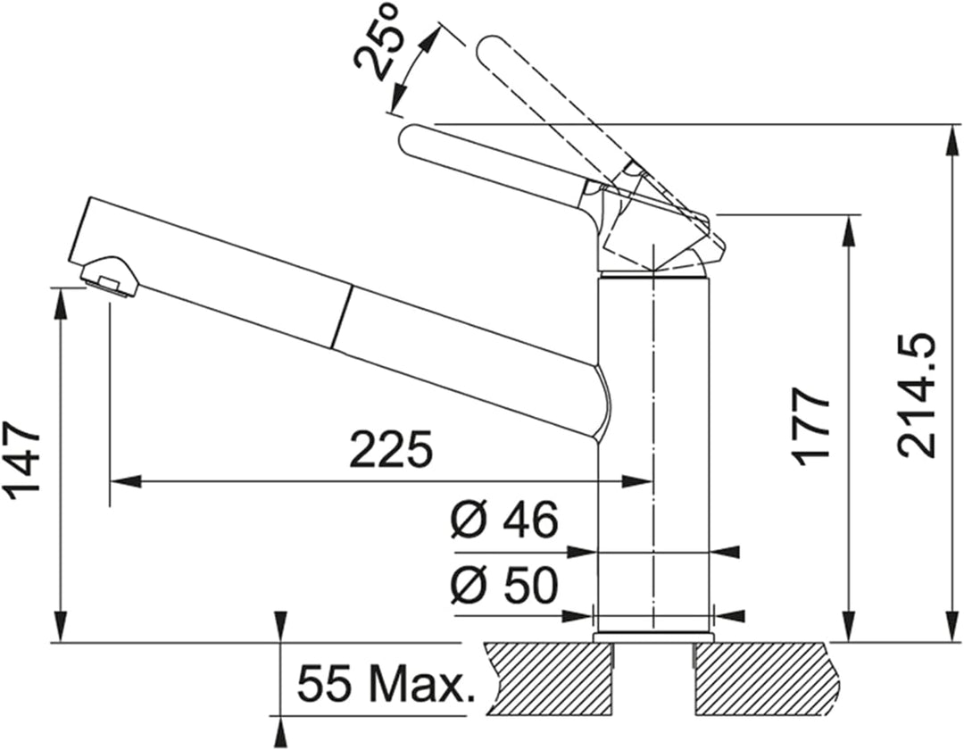 Franke 115.0623.055 ORBIT PULL-OUT Einhebelmischer, Silver