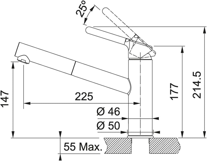 Franke 115.0623.055 ORBIT PULL-OUT Einhebelmischer, Silver