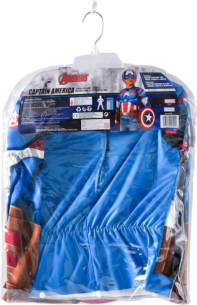 Rubies - Avengers Endgame Captain America Deluxe Costume Top Set Captain Kostüm, einfarbig, wie abge