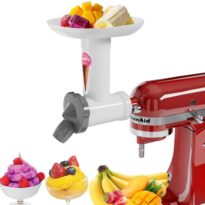 Eismaschine Aufsatz für Kitchenaid Standmixer, Fruchteismaschine Aufsatz, Softeismaschine BPA-freien
