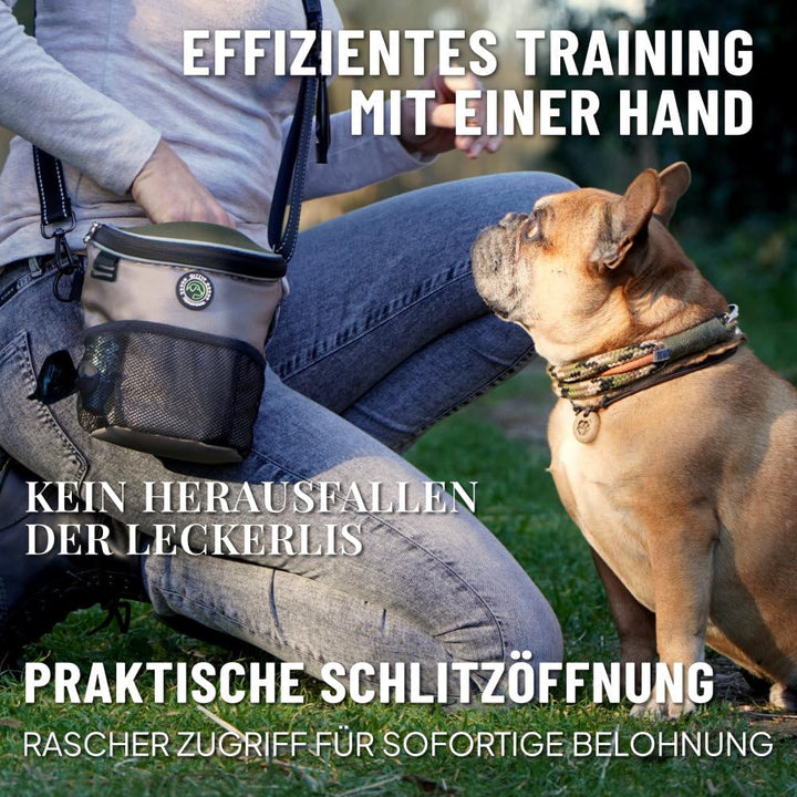 GIZZY® DAS ORIGINAL | Leckerlitasche für Hunde + REGENHAUBE | Leckerlibeutel für Hunde mit praktisch