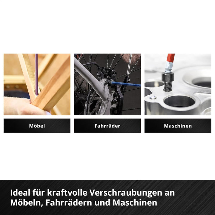 Original Einhell Innensechskantschlüssel-Set 9-tlg. (S2-Stahl, Kugelkopf, doppelte Kopfform, Schlüss