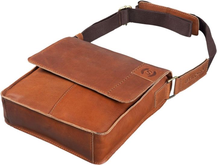 STILORD 'Mircos' Tablet Umhängetasche Leder 9.7 Zoll iPad Tasche für Herren Männer mittel-grosse Sch