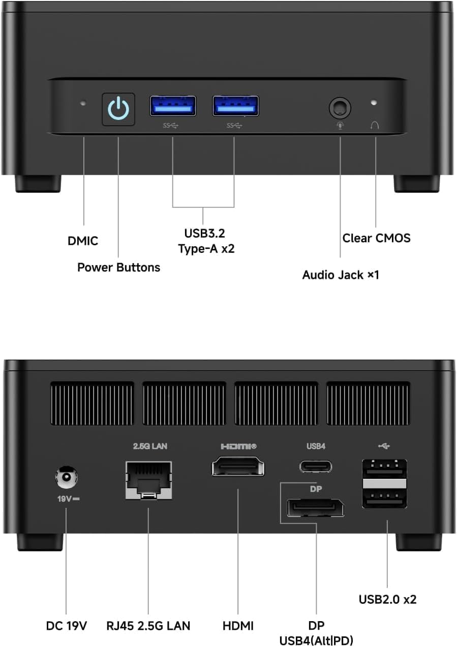 MINIS FORUM Mini PC UM760 Slim, AMD Ryzen 5 7640HS, 6 Kerne/12 Threads bis zu 5,0 GHz 32 GB DDR5 RAM