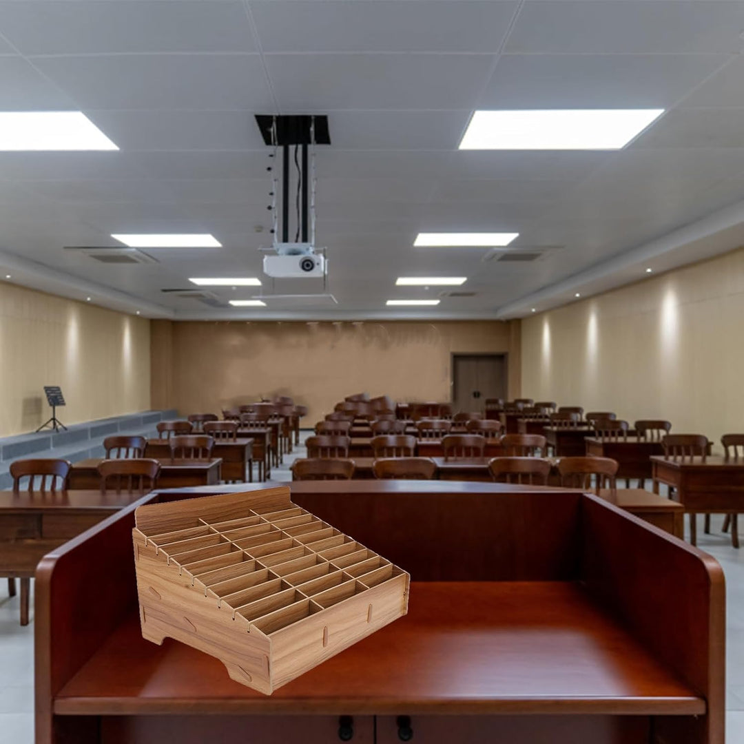 Awleynz 30 Gitter Handygarage Schule, Handy Hotel Aufbewahrungsbox Holz, Multi-Grid-Aufbewahrungsbox