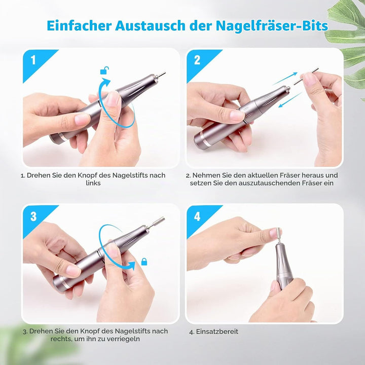 Elektrische Nagelfräser für Gelnägel 35000 U/Min Elektrische Nagelfeile Professionell Fräser für Gel