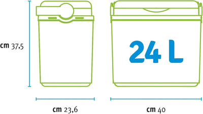 Vorteils-Pack: 24 L Kühlbox | Passive Kühlbox | Kühltaschen inklusive 2 x 400 ml Kühlakkus aus Kunst