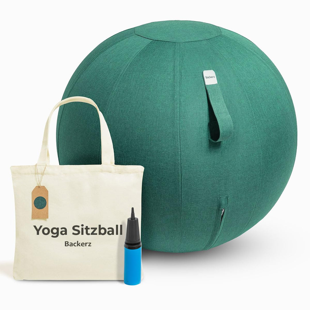 Backerz® Sitzball 65 cm - Ergonomische Sitzmöbel für Büro und Heimbüro - Langlebiger Stoff, Gymnasti