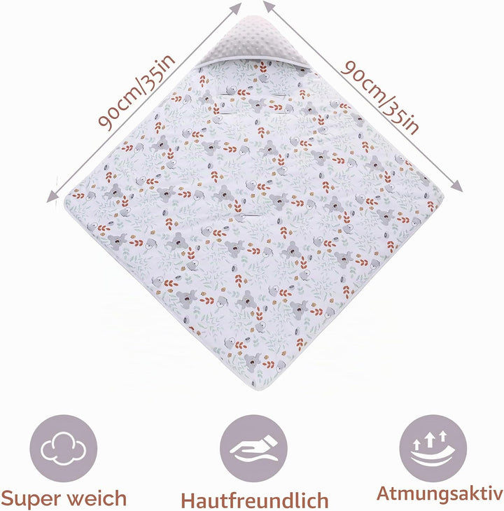 Miracle Baby Einschlagdecke Babyschale Winter Baumwolle Reversible Decke Universal Kuscheldecke 90x9