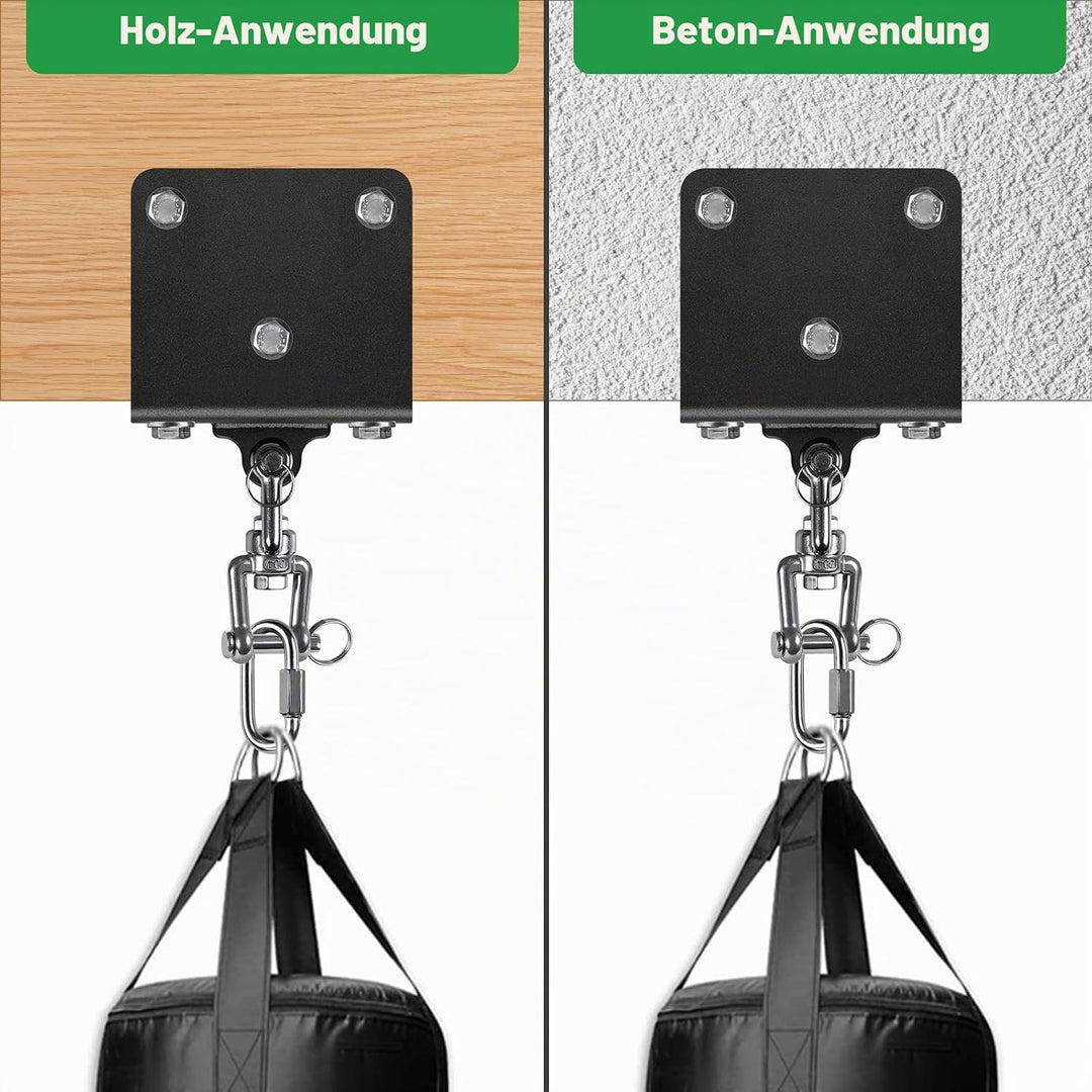 SELEWARE ELEWARE Boxsack Halterung Boxsack Aufhängung - 360° Arehbarer Schwerlast Deckenhaken 1000 L