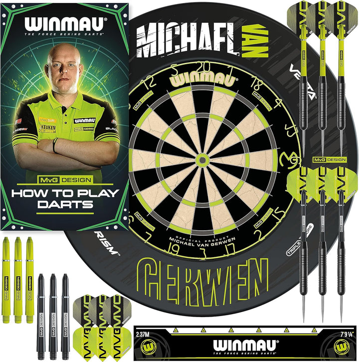 WINMAU Michael Van Gerwen MvG-Sets erhältlich mit Dartboards, Schränken, Umrandungen, Darts und Zube