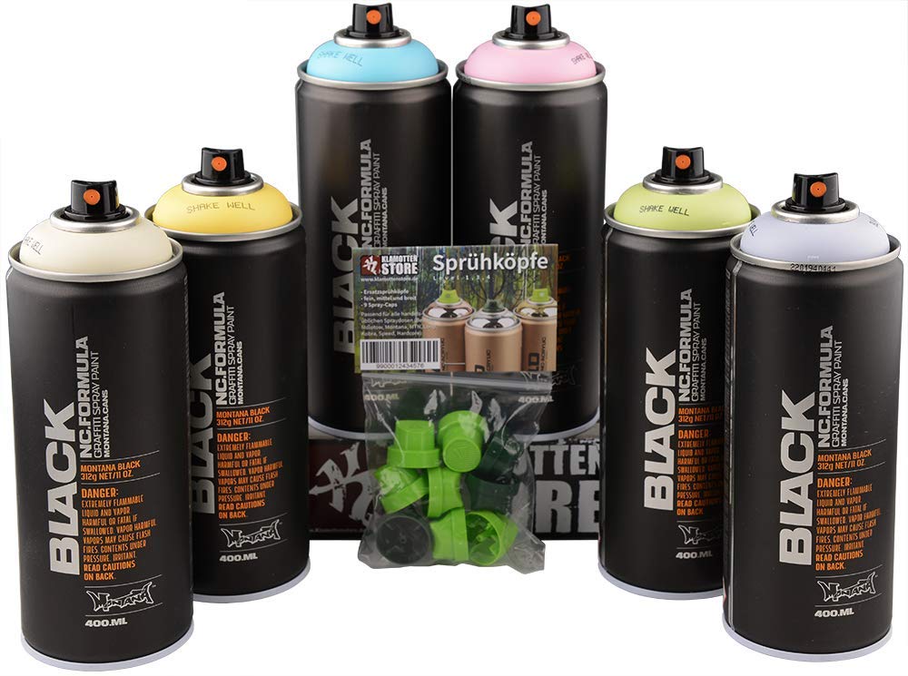 Sprühdosen Set Montana Pastell Farben Version für Ostern Dekoration und Graffiti Hobby und Handwerk