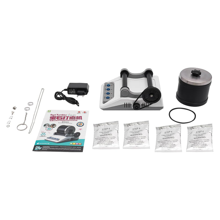 Starter Komplettes Steinpolierer Set, Rock Polierset mit 7-Tage-Timer DIY Edelsteine Poliermaschine