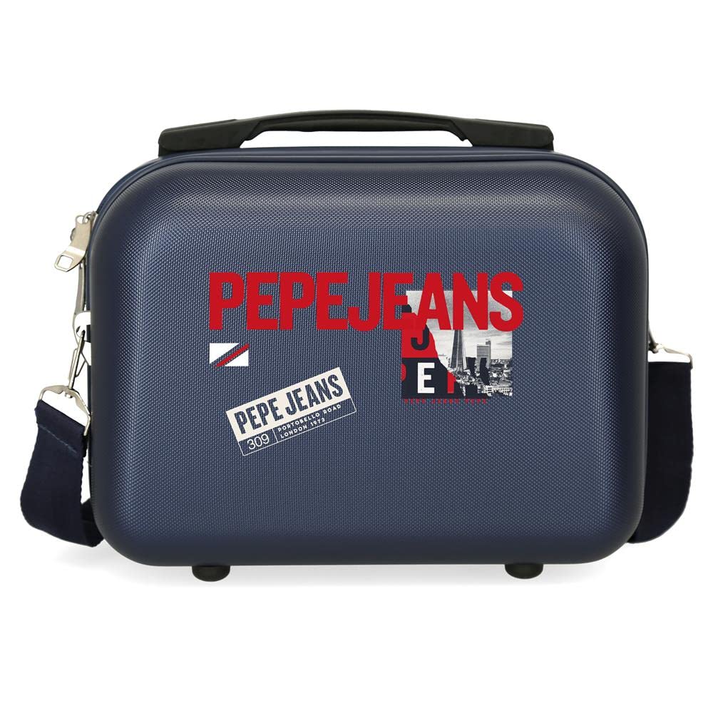 Pepe Jeans Dikran Kulturbeutel, anpassbar, mit Umhängetasche, Blau, 29 x 21 x 15 cm, starr, ABS 9,14